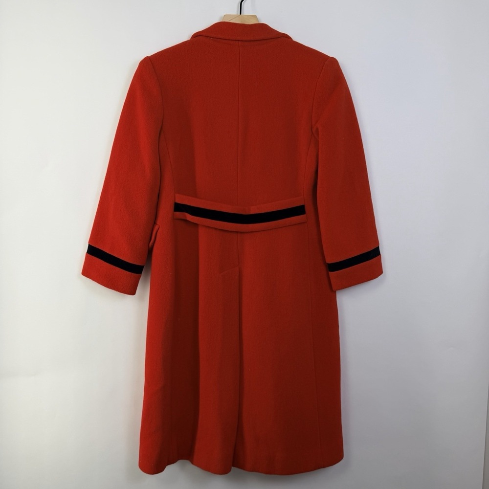 Vintage Rothschild Red Wool Coat ILGWU Union Made USA 3/4 Sleeve Size 10 - Picture 9 of 10